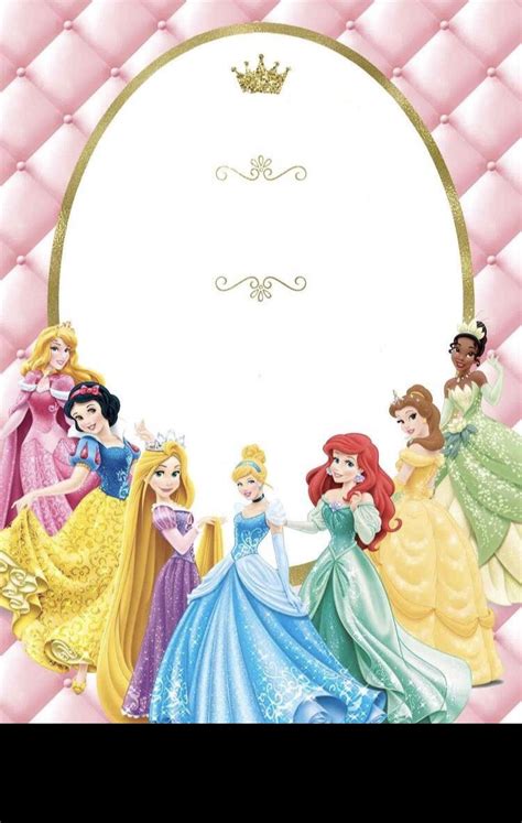 fundo convite princesas|Convite de princesas da disney Para Editar Grátis Online